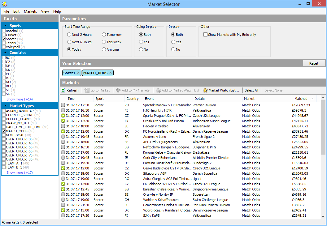 Market Selector